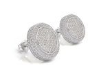 Fashion 925 Silver Cap Earring with Pave Setting