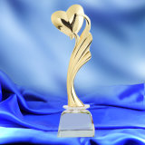 Heart Shaped Metal Trophy Prix De Lausanne Award with a Black Crystal Base Dance Contest Award Cup Art Matches Rewards