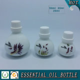 Round Opal White Glass Essential Oil Bottle with Screw Cap