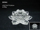 Crystal Lotus Shape Machine-Made Glass Candle Holder (ZT-HG35)