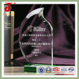Green Base Blank Crystal Glass Award Trophy for Names Engraving