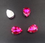 Waterdrop Loose Crystals Beads Point Back Fancy Stone with Clamp for Costumes