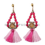 Long Tassel Color Beads Ethnic Earrings Fashion Women Imitation Jewelry