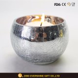 Spherical Mercury Cracked Glass Candle Holder