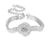 Imitation Jewelry Bridal White Gold Plated Crystal Women Bracelet