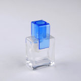 Square Clear Glass Perfume Bottle with Blue Cap