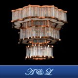 Entry Lux Rose Gold Stainless Steel Crystal Chandelier for Hotel Lobby