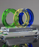 Colorful Circle Crystal Glass Award with Customized Shape