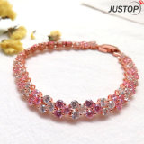Charm Mixed Colorful Stones Water Red Stretch Crystal Bracelet