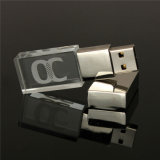 Customized 3D Laser Logo Crystal Flash Memory USB Stick with Color LED Light