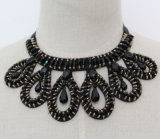 Lady Fashion Bead Crystal Chunky Collar Necklace (JE0127-2)