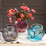 Glass Flower Vase with Handle