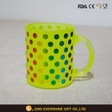 Rainbow Printing Glass Coffee Mug with Handle