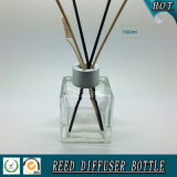 100ml Square Glass Aroma Oil Bottle with Reed Screw Cap