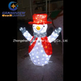 Hands up Cute Snowman for Christmas Holiday with Crystal Material
