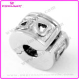 Heart Stamp Stainless Steel Charms Hole Jewelry Bead for Bracelet