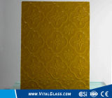 3-6mm Amber Flora Patterned Glass with CE&ISO9001