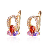 Newest Design Fashion Jewelry Gold Plated Copper Zircon Earrings