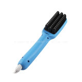 Custom Logo Ethereal Blue Brush Hair Straightener Comb