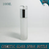 100ml Luxury Acrylic Lid Frosted Glass Airless Pump Bottle