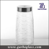 Cross Stripe Lidded Tall Glass Bottle &Food Container (GB2102F-1)