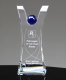 Custom Made Cutout Crystal Galss Award Trophy