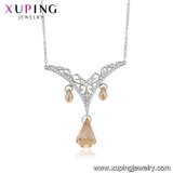 44008 Xuping Latest Designs Rhodium Color Gold Chains Necklace Crystals From Swarovski Jewelry
