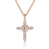 Christian Design Cubic Zirconia Pendant Cross Necklace