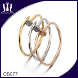 High Polish Stainless Steel Nail Bangle Gold Color