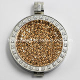 2015 Fashion Stainless Steel Crystal Coin Locket Pendant