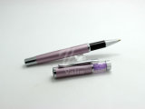 Genuine Purple Crystal Metal Pen Clip Design