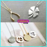 Simple Design Custom Silver Jewelry Luck Charm Pendant Necklace