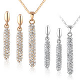 New Fashion Perfume Bottle Design Crystal Gold Jewelry Set