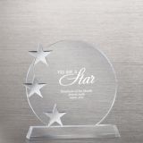 Round Crystal Trophy with Silver Star Accents (#78166)