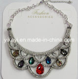 Lady Fashion Jewelry Colorful Waterdrop Glass Crystal Collar Necklace (JE0196-colorful)