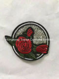 Hongkong Topaz Custom Fashion Style Rose Hotfix Rhinestone Iron on Rose Patches (EP-03)