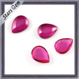 Rose Red Color Pear Cabochon Glass for Fashion Jewelry