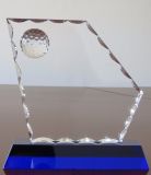 Classic Crystal Golf Trophy Blue Base