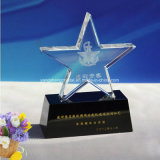 Cheap Customized Design Popular Crystal Trophy Award with Five Star