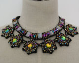 Ladies Crystal Fashion Charm Chunky Bib Costume Choker Necklace Collar (JE0021)