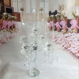 Good Quality Wedding Favors Centerpeices Crystal Flower Stand and Candleholder for Party Decoration