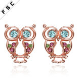 Top Sale Trending Animal Colored Crystal Rose Gold Plated Earring