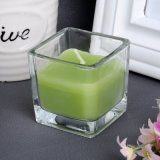 Square Shaped, Clear Holder Candle, Colorful Candle, Scented Aroma Jar Candle