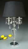 Phine Pd90050-01 Clear Crystal Desk Lamp with Fabric Shade