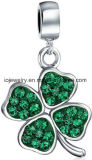 Silver Jewelry Green Clover Bead