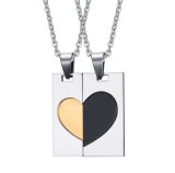 Fashion Lovers Pendants Stainless Steel Jewelry Set for Couples