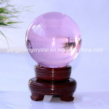 Transparent Decorative K9 Crystal Glass Ball with Purple