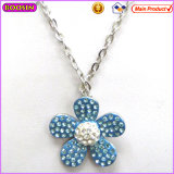 Blue Crystal Flower Elegant Style Necklace Receive OEM/ODM (17344)