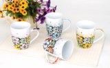 Colorful Half Flower Ceramic Coffee Mug