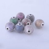 6mm 8mm 10mm CZ Micro Pave Beads for Jewelry Making, 925 Sterling Silver Bracelet Bead